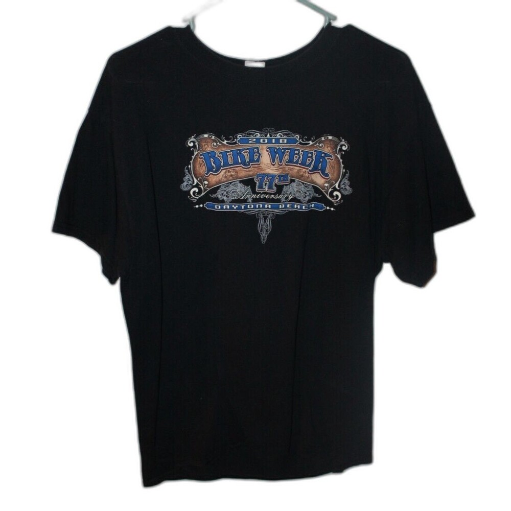 2018 Bike Week Daytona Beach Double Sided Moyorcycle Graphic Shirt Mens Size  L